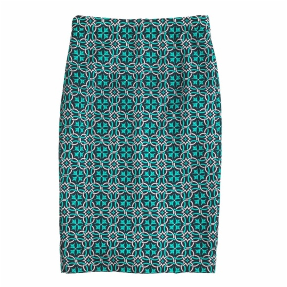 NWOT J. Crew Pencil Skirt in Lattice Medallion Size 8